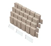VEVOR Borde de Piedra Artificial para Jardín 120x10x23 cm, 4 Piezas de Borde de Césped Realista Flexible del Tamaño de un Ladrillo con Púas de Anclaje, para Caminos de Acceso y Pasarelas, Beige