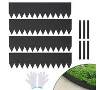 VEVOR Bordura de Acero 30,5x101,6 cm Borde para Césped 4 Piezas Valla Delimitadora de Bordes con 6 Clips de Fijación Borde Limitador de Jardín Flexible para Jardines, Senderos, Patios, Césped, Negro