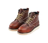 VEVOR Botas de Trabajo, Talla 11 EE. UU., con Puntera de Mocasín Impermeables, Antideslizantes y Transpirables con Suela de Goma EVA para la Industria de Construcción, Marrón, 320 x 115 x 185 mm