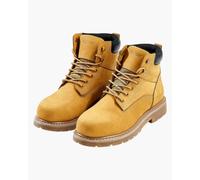 VEVOR Botas de Trabajo, Talla 12 EE. UU., con Punta Acero Impermeable, Antideslizante, Transpirable con Suela de Goma Ligera para Industria de Construcción, Amarillo Parduzco, 335 x 123 x 202 mm