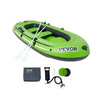 VEVOR Bote Inflable, Bote de Pesca Inflable para 5 Personas, Kayak de PVC Resistente, con remos de Aluminio de 116 cm, Bomba de Alta Eficiencia, Capacidad de Carga 499 kg para Adultos y niños