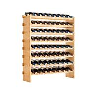VEVOR Botellero Modular Apilable de Bambú, para 72 Botellas, 8 Niveles, Capacidad de Carga Total de 80 kg, Estable, Ideal para Cocina, Bodega, Bar y Vinoteca, Color Natural, 956 x 250 x 1190 mm