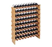 VEVOR Botellero Modular Apilable de Bambú, para 72 Botellas, 8 Niveles, Capacidad de Carga Total de 80 kg, Estable, Ideal para Cocina, Bodega, Bar y Vinoteca, Color Natural, 956 x 250 x 1190 mm