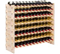 VEVOR Botellero Modular Apilable para 96 Botellas, 8 Niveles, con Capacidad de Carga Total de 112 kg, Estable, Ideal para Cocina, Bodega, Bar y Vinoteca, Madera de Pino, 1130 x 290 x 962 mm