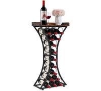 VEVOR Botellero para 15 Botellas, Independiente, Capacidad de Carga de 20 kg, Soporte para Copas y Estante de Madera, Ideal para Cocina, Bodega, Bar o Sala de Estar, Negro, 430 x 290 x 895 mm