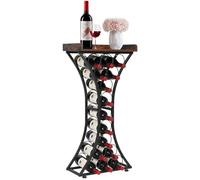 VEVOR Botellero para 15 Botellas, Independiente, Capacidad de Carga de 20 kg, Soporte para Copas y Estante de Madera, Ideal para Cocina, Bodega, Bar o Sala de Estar, Negro, 430 x 290 x 895 mm