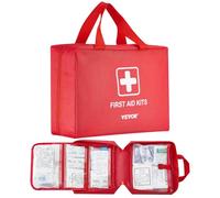 VEVOR Botiquín de Primeros Auxilios, Bolsa Grande de Supervivencia de Nailon 600D de 230 x 140 x 190 mm con 420 Piezas de Suministros Médicos para Viajes, Deportes y Emergencias al Aire Libre