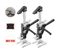 VEVOR Brazo Ahorrador de Trabajo 2 Piezas Carga de 200 kg Elevación hasta 165 mm Levantador Manual de Placas de Metal con Nivel Magnético 2 Modos de Ajuste para Puertas, Ventanas, Muebles, Negro