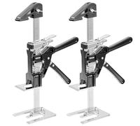 VEVOR Brazo Ahorrador de Trabajo 2 Piezas Carga de 200 kg Elevación hasta 165 mm Levantador Manual de Placas de Metal con Nivel Magnético 2 Modos de Ajuste para Puertas, Ventanas, Muebles, Negro
