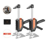 VEVOR Brazo Ahorrador de Trabajo 2 Piezas Carga de 200 kg Elevación hasta 195 mm Levantador Manual de Placas de Metal con Nivel Magnético 2 Modos de Ajuste para Puertas, Ventanas, Muebles, Negro
