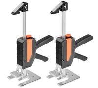 VEVOR Brazo Ahorrador de Trabajo 2 Piezas Carga de 200 kg Elevación hasta 195 mm Levantador Manual de Placas de Metal con Nivel Magnético 2 Modos de Ajuste para Puertas, Ventanas, Muebles, Negro