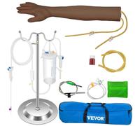 VEVOR Brazo de Entrenamiento de Flebotomía para Venopunción, 40,5-68,5 cm Aprendiz Médico Inyección Intravenosa, 55 cm Infusión Intravenosa Brazo Modelo, Venopunción Brazo de Práctica PVC Piel Oscura