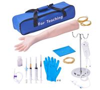 VEVOR Brazo de entrenamiento de infusión IV de PVC, brazo de entrenamiento de alta simulación con bolsa de transporte, brazo de práctica de venopunción para estudiantes y escuelas de enfermeras
