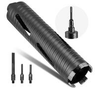 VEVOR Broca de Diamante para Perforación en Seco, 64 mm Diámetro, 241 mm Profundidad, Rosca Interna M16, 3 Adaptadores, Broca Piloto, Llave Hexagonal para Hormigón Armado, Ladrillo y Mampostería