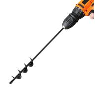 VEVOR Broca Helicoidal para Plantar Ø 40 x 420 mm para Taladros con Punta Hexagonal de 10 mm, Herramienta Robusta para Plantar Bulbos, Accesorios para Perforar Agujeros en Jardines y Cercas, Negro
