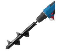 VEVOR Broca Helicoidal para Plantar Ø 80 x 290 mm para Taladros con Punta Hexagonal de 10 mm, Herramienta Robusta para Plantar Bulbos, Accesorios para Perforar Agujeros en Jardines y Cercas, Negro