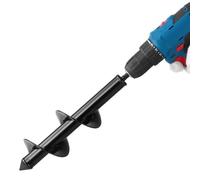 VEVOR Broca Helicoidal para Plantar Ø 80 x 290 mm para Taladros con Punta Hexagonal de 10 mm, Herramienta Robusta para Plantar Bulbos, Accesorios para Perforar Agujeros en Jardines y Cercas, Negro