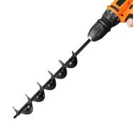 VEVOR Broca Helicoidal para Plantar Ø 80 x 600 mm para Taladros con Punta Hexagonal de 10 mm, Herramienta Robusta para Plantar Bulbos, Accesorios para Perforar Agujeros en Jardines y Cercas, Negro