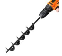 VEVOR Broca Helicoidal para Plantar Ø 80 x 600 mm para Taladros con Punta Hexagonal de 10 mm, Herramienta Robusta para Plantar Bulbos, Accesorios para Perforar Agujeros en Jardines y Cercas, Negro