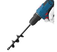 VEVOR Brocas de Barrena para Plantar Bulbos 40 x 220 mm Broca Helicoidal para Taladros Herramienta Robusta para Perforar Agujeros en Jardines, Excavar Postes y Cercas, Construcción de Acero, Negro