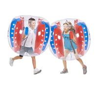 VEVOR Burbuja Inflable Diámetro de 1,2 m 2 Piezas Bola De Parachoques de Burbujas de PVC para Hámster Humano Grosor de 0,3 mm para Adolescentes Juegos al Aire Libre de Parachoques, Rojo y Azul