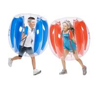 VEVOR Burbuja Inflable Diámetro de 950 mm 2 Piezas Bola de Parachoques de Burbuja de Hámster Humano de PVC Grosor de 0,3 mm para Niños y Adolescentes Juguetes de Parachoques al Aire Libre, Rojo y Azul