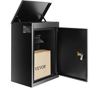 VEVOR Buzón de Paquetes 39x27x52,2 cm Buzón de Acero Galvanizado Código Cerradura Montaje en Pared Independiente Deflector Antirrobo Extraíble Depósito de Paquetes Impermeable IPX3 para Hogar Porche