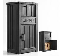 VEVOR Buzón para Paquetes de Exterior Alto de 1121 mm de Plástico Negro, para Hogar, Entrada de Casa, Porche, Oficina, Gran Capacidad, Función Antirrobo, Impermeable, Material PP, Kit de Accesorios