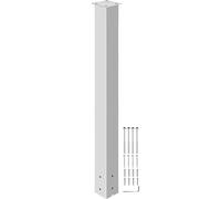VEVOR Poste de Buzón 109,5 cm Soporte de Buzón con Recubrimiento en Polvo Soporte de Poste de Acero Q235 Poste de Montaje en Superficie para Acera y Calle de Acera Poste de Correo Universal, Blanco