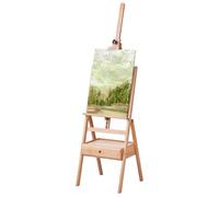 VEVOR Caballete con Estructura en H Capacidad para Lienzos de Hasta 92 cm, Caballete Ajustable de Madera de Haya con Ruedas y Bandeja de Almacenamiento Grande Carga de 10 kg para Pintura Artística