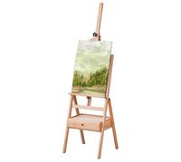 VEVOR Caballete con Estructura en H Capacidad para Lienzos de Hasta 92 cm, Caballete Ajustable de Madera de Haya con Ruedas y Bandeja de Almacenamiento Grande Carga de 10 kg para Pintura Artística
