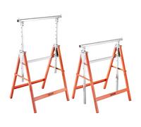 VEVOR Caballete de Sierra Estilo Viga, Carga de 199,6 kg, 2 Piezas Caballetes Plegables de Altura Ajustable con Patas Resistentes y Almohadillas Antideslizantes para Carpinteros y Contratistas