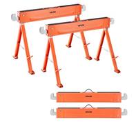 VEVOR Caballete de Sierra Estilo Viga, Carga de 600,1 kg, 2 Piezas Caballetes Plegables Portátiles con Patas Resistentes y Almohadillas Antideslizantes para Carpintería, Carpinteros y Contratistas