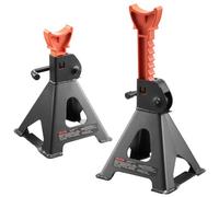 VEVOR Caballetes para Coches Capacidad de 3 t, Gatos Estabilizadores Altura Ajustable de 275-415 mm, de Acero con Doble Bloqueo para Levantar SUV, Camionetas, Automóviles, 2 Piezas, Negro y Naranja