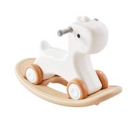 VEVOR Caballo Balancín 3 en 1 para Niños de 1 a 3 Años, Caballo Balancín para Bebé con Tabla de Equilibrio Desmontable y 4 Ruedas Lisas, Soporta hasta 36 kg de Material HDPE, Balanceo de 40°, Blanco