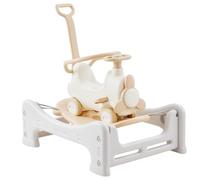 VEVOR Caballo Balancín 5 en 1 para Niños de 1 a 3 Años, Caballo Balancín para Bebé con Trampolín, Tabla de Equilibrio Desmontable, Manija de Empuje y 4 Ruedas Lisas, para Niños de 36 kg, Blanco