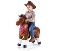VEVOR Caballo de Juguete para Niños, Pony de Montar con Ruedas y Pedales, Caballito Infantil con Sonido, Estructura de Metal, Uso Interior y Exterior, Carga hasta 80 kg, para Niños Mayores de 6 Años