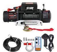 VEVOR Cabestrante Eléctrico 6123,5 kg Cabrestante Eléctrico 12 V de Cuerda de Sintética Resistente de 24 m Cabrestante Eléctrico Polipastos Eléctricos con Control Remoto Inalámbrico y Motor 4,8 kW