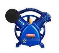 VEVOR Cabezal de Bomba de Compresor de Aire, 5,5 HP 5,75 CFM a 90 PSI, Lubricado con Aceite de Cilindro Doble, Hierro Fundido Tipo V de Doble Etapa con Presión Máxima de 185 PSI, 425 x 300 x 420 mm