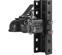 VEVOR Cabezal de Enganche de Remolque para Bola 58,74 mm Soporte de Canal Ajustable 5 Posiciones Capacidad de Carga de 6804 kg Hierro Fundido para Autocaravana, Furgoneta, SUV, Revestimiento, Negro