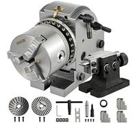 Mophorn Cabezal Divisor 4'' 100mm Cabezal Divisor para Fresadora Contrapunto 0-90 Grados Ratio de Reducción 1:40 Cabezal Divisor Universal para Trabajos de Fresado, Rectificado y Perforación