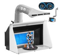 VEVOR Cabina de Pintura con Aerógrafo, con Ventilador Doble, 545 x 475 x 370 mm, con 3 Luces LED y Manguera de Extensión, para Pintar Modelos y Arte, 9,2 m³/min, Ideal para Trabajos Creativos