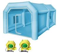 VEVOR Cabina 4x2,5x2,2 m Carpa Hinchable para Automoción Fabricada en Tela Oxford 210D con 2 Potentes Sopladores, Estación de Trabajo para Pintura, Garaje, Taller, Azul