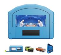 VEVOR Cabina de Pintura Hinchable 6,4 x 4,1 x 3 m Cabina de Pulverización, con Soplador 1100 W Sistema de Ventilación, Accesorios de Estacas Sacos de Arena, Pinturas para Coches Muebles, Color Azul
