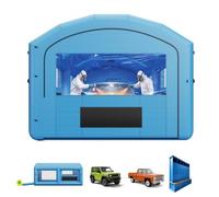 VEVOR Cabina de Pintura Hinchable 6,4 x 4,1 x 3 m Cabina de Pulverización, con Soplador 1100 W Sistema de Ventilación, Accesorios de Estacas Sacos de Arena, Pinturas para Coches Muebles, Color Azul