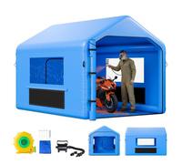 VEVOR Cabina de Pintura Inflable 4 x 3 x 2,8 m, Tienda de Pintura con Soplador y Sistema de Filtro de Aire, Techo Triangular, para Pintar Bicicletas, Motocicletas, Chapa Metálica Automotriz, Azul