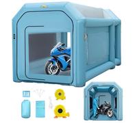 VEVOR Cabina de Pintura Inflable 4x2,5x2,5 m Carpa Hinchable Tela Oxford 210D PVC Soplador de Inflado 680W Ventilador 330W Cabina de Garaje Inflable Portátil Azul Carpa para Automóvil Camping Feria