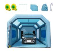 VEVOR Cabina de Pintura Inflable 8,5x4,8x3,3 m Carpa Hinchable de Pintura de Coches en Oxford 210D con Sistema de Filtración 2 Sopladores 960W + 750W Estación de Trabajo de Pintura Taller de Garaje