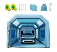 VEVOR Cabina de Pintura Inflable 8 x 4,5 x 3,3 m Carpa Hinchable de Pintura de Coches en Oxford 210D con Sistema de Filtración 2 Sopladores 960W + 750W Estación de Trabajo de Pintura Taller de Garaje