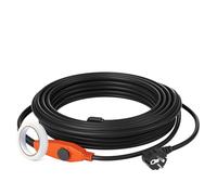 VEVOR Cable Calefactor para Tuberías 18 m 23W /m Cinta Calefactora para Tuberías de Agua con Termostato Incorporado Protege Mangueras de PVC, Tuberías de Metal y Plástico contra Congelación, Negro